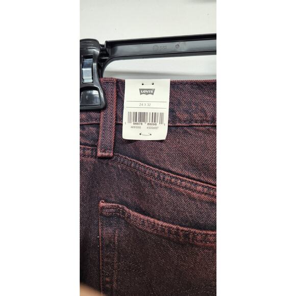 Levi's Ribcage Wide Leg Women's Super High Rise Jeans, Size 24x32 In Cherry Red - Picture 8 of 16